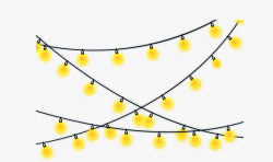 彩灯串免费素材黄色圣诞节日彩灯串高清图片