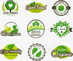 绿色食品标签绿色环保标签矢量图图标高清图片