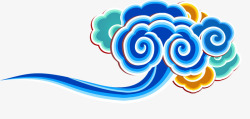 多彩抽象易拉宝中国风祥云装饰高清图片