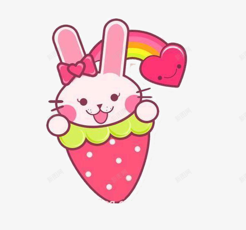 彩色小兔子png免抠素材_新图网 https://ixintu.com 兔子 好看 彩虹 粉色