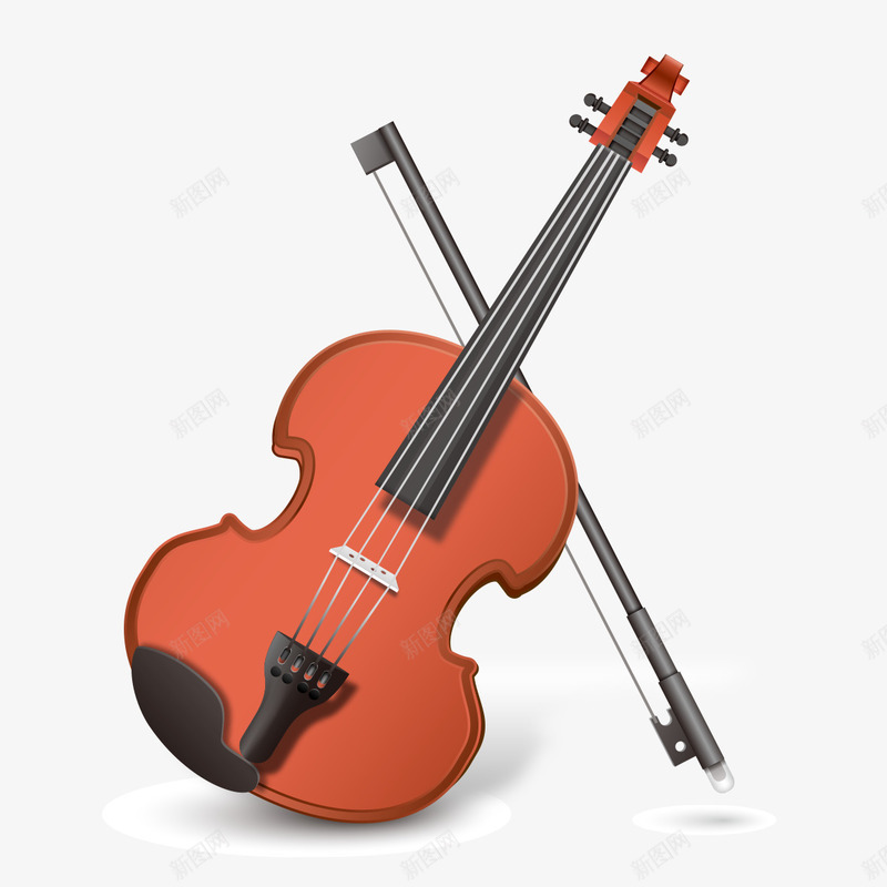 红色小提琴png免抠素材_新图网 https://ixintu.com 乐器 吉他 小提琴 红色 音乐