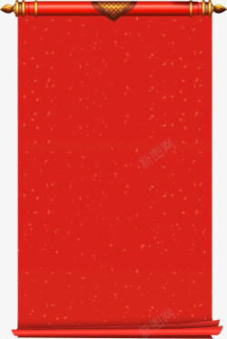 红色挂球红色中国风古典卷轴高清图片