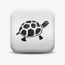 turtle不光滑的白色的广场图标动物动物高清图片