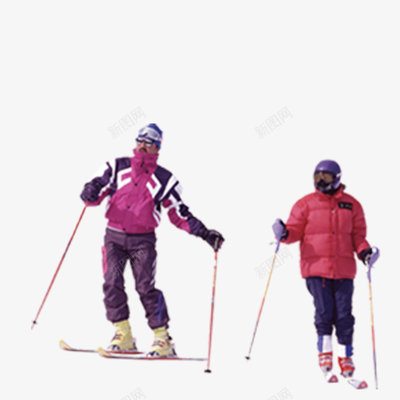 滑雪运动png免抠素材_新图网 https://ixintu.com 滑雪 滑雪运动 男女 雪地