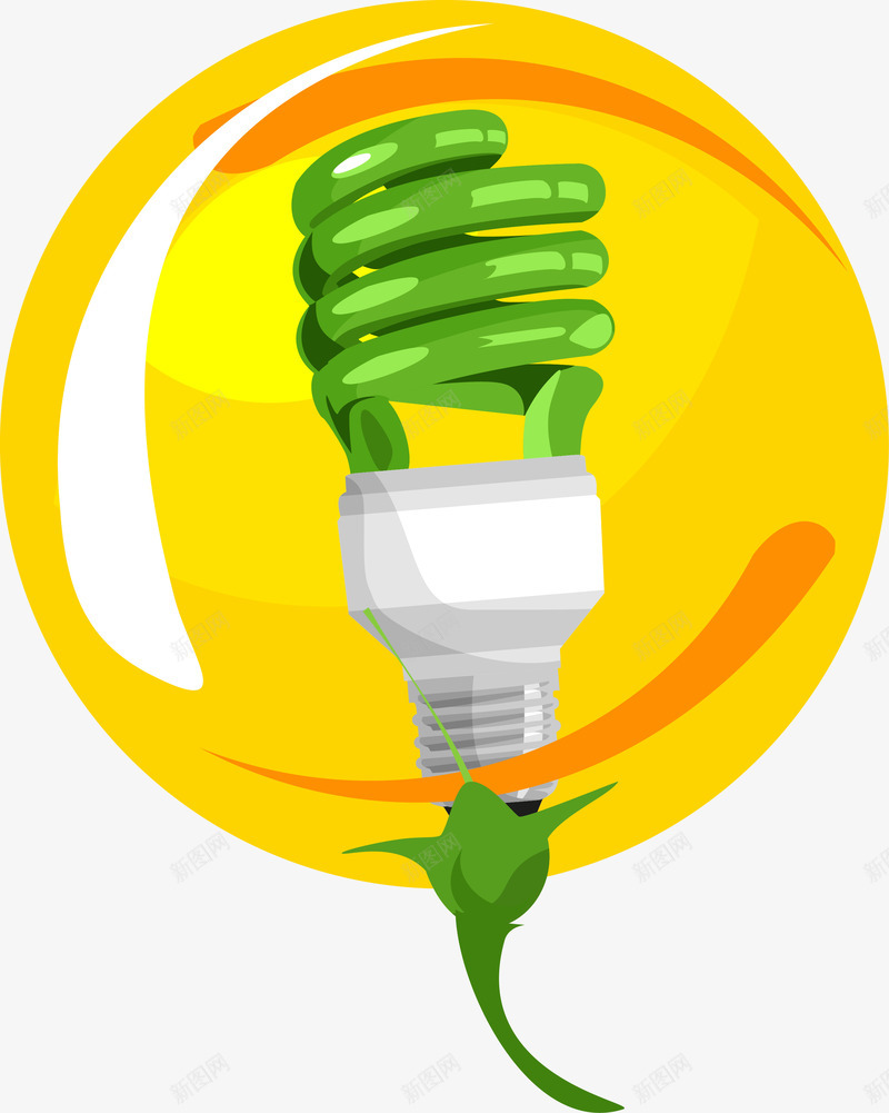 卡通低能耗灯泡图图标png_新图网 https://ixintu.com 低能耗 可再生能源 可回收 回收利用 图标 垃圾桶 灯泡 环保 生态标志 绿叶 绿色 绿色环保