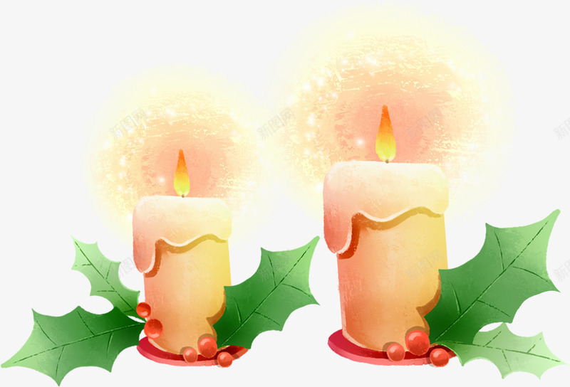 圣诞节蜡烛手绘人物png免抠素材_新图网 https://ixintu.com 人物 圣诞节 蜡烛