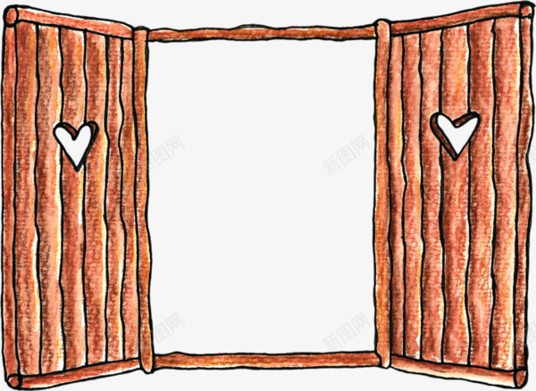 卡通木质窗户png免抠素材_新图网 https://ixintu.com 卡通 手绘窗户 木质 窗户
