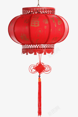手工中国结大红灯笼高清图片
