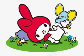 卡通兔子png免抠素材_新图网 https://ixintu.com 兔子 卡通 玩耍 老鼠
