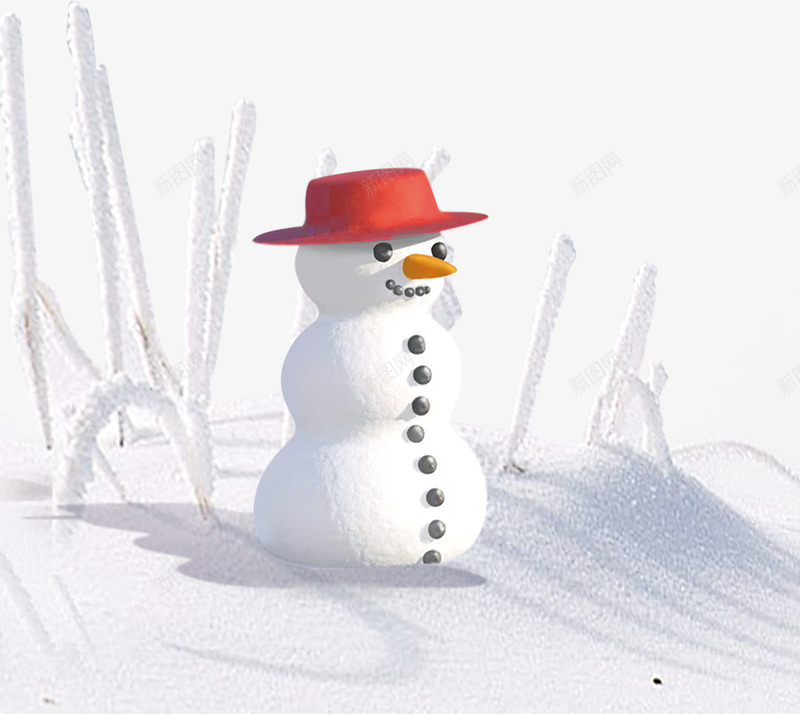 雪地里的可爱雪人png免抠素材_新图网 https://ixintu.com 冬季 可爱的 堆雪人 戴帽子 雪人 雪地 鼻子