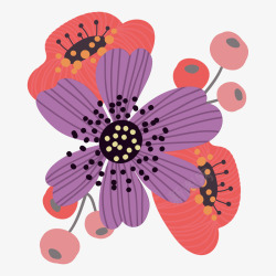手绘可爱母亲节花朵装饰矢量图素材
