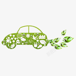 绿色环保电动车绿色小车图标高清图片