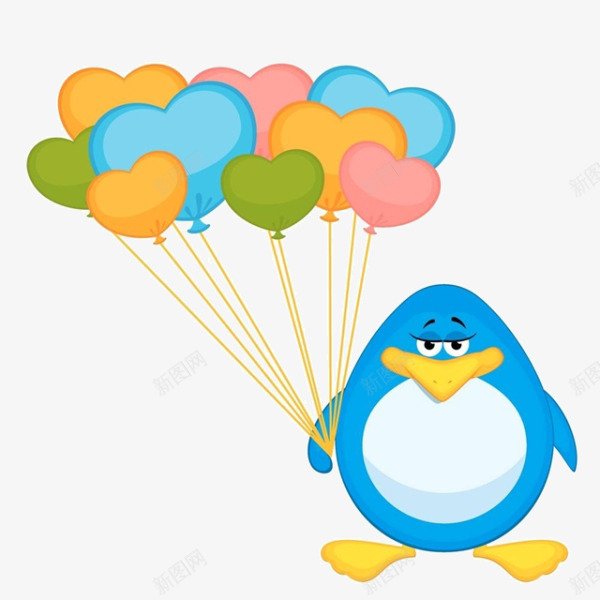 卡通企鹅气球png免抠素材_新图网 https://ixintu.com 企鹅 免扣企鹅 卡通 气球