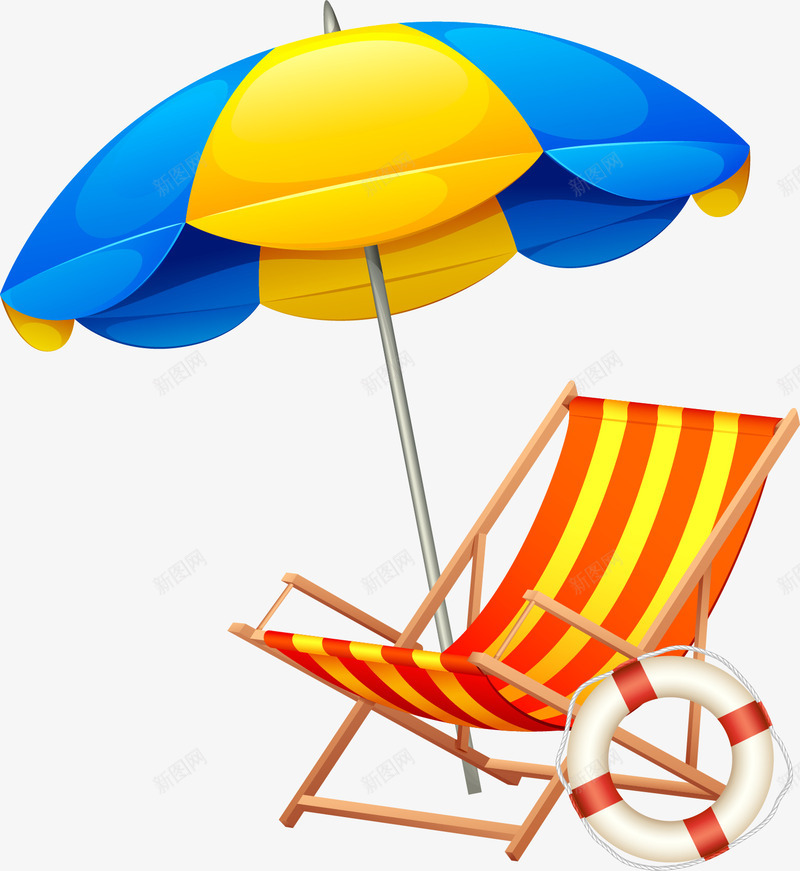度假遮阳伞png免抠素材_新图网 https://ixintu.com 度假用具 手绘椅子 手绘遮阳伞