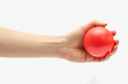 手拿着红色圆形球体塑胶制品实物素材