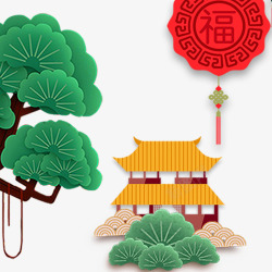 春节海报装饰背景植物素材