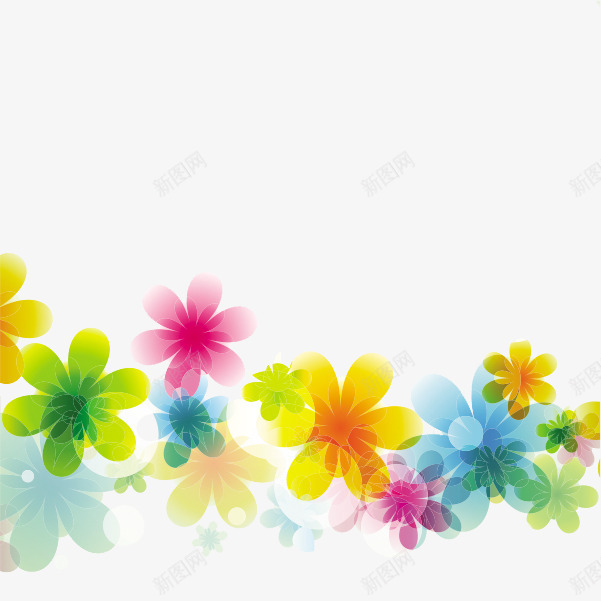 彩色电脑绘画花朵psd免抠素材_新图网 https://ixintu.com 彩色花瓣 手绘 漂亮花朵 美丽花朵手绘