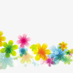 彩色电脑绘画花朵素材