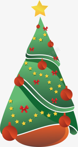 圣诞卡通形象绿色卡通圣诞树高清图片