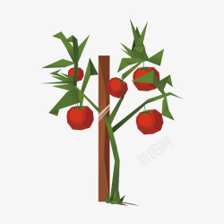 红色西红柿树矢量图素材