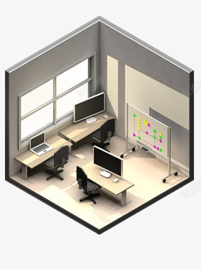 办公室展示图png免抠素材_新图网 https://ixintu.com 办公室 地产设计 房地产3D设计图