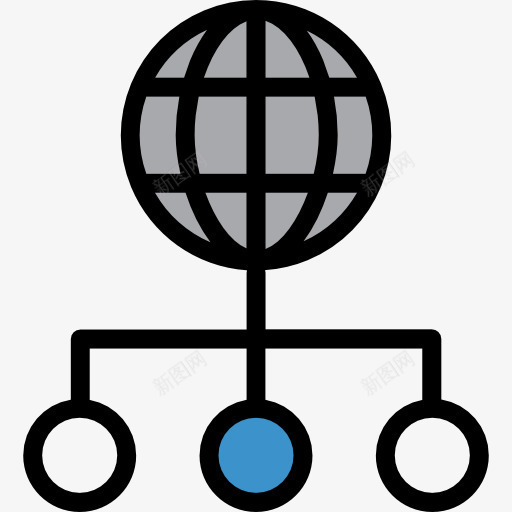 网络图标png_新图网 https://ixintu.com 互联网 在世界范围内 地球网格 网络