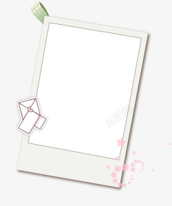 照片标签粉色信件边框高清图片