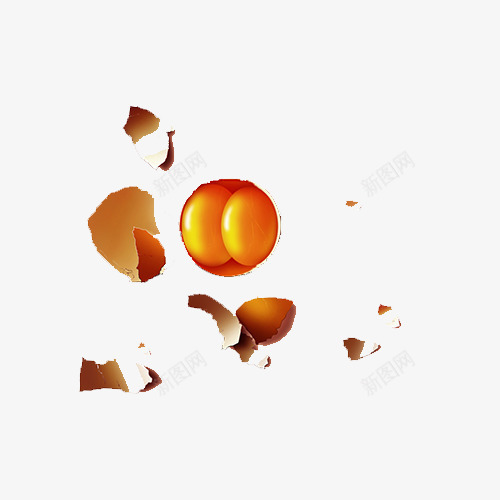 破碎鸡蛋壳png免抠素材_新图网 https://ixintu.com 健康产业 破碎 造型 金色 鸡蛋壳