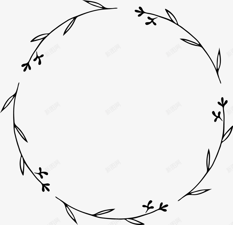黑色圆环png免抠素材_新图网 https://ixintu.com 卡通 叶子 圆圈 圆形 圆环 手绘 水彩 装饰 黑色