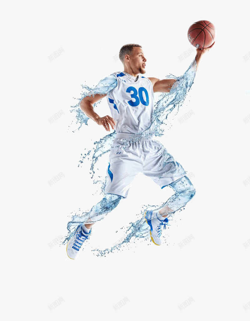 篮球运动员和水元素png免抠素材_新图网 https://ixintu.com 创意 水 水元素 篮球 篮球运动员 艺术 视觉