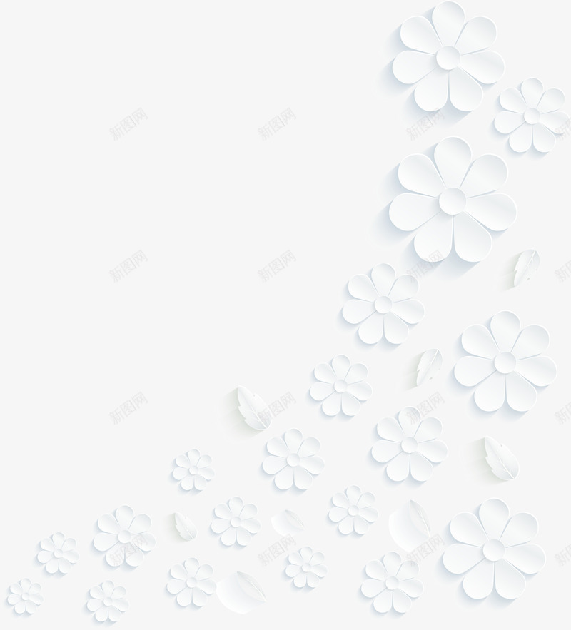 白色简约花朵png免抠素材_新图网 https://ixintu.com 白色 简约 美丽 花朵 边框纹理 鲜花