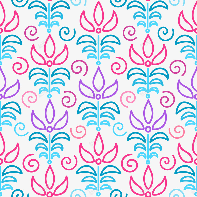 粉色线条花朵png免抠素材_新图网 https://ixintu.com 植物 清新 简约 粉色 线条 美丽 花朵 边框纹理