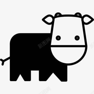 奶牛的卡通变图标图标