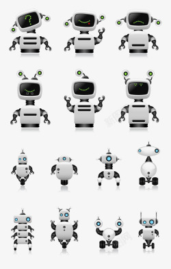 黑白机器人黑白电子机器人高清图片