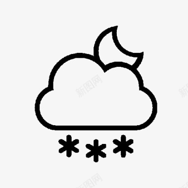 大雪的天气预报符号图标图标