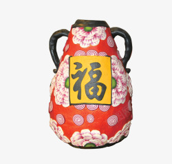软陶花瓶中国风家居饰品高清图片