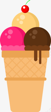 彩色卡通冰淇淋球图图标图标