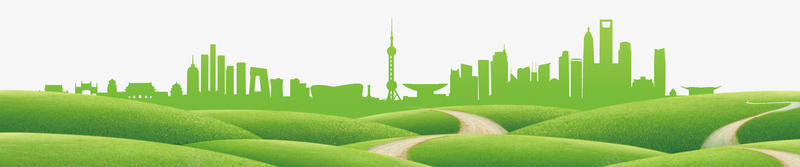 卡通环保绿色城市psd免抠素材_新图网 https://ixintu.com 卡通城市 环保素材 绿色城市 绿色素材 草地