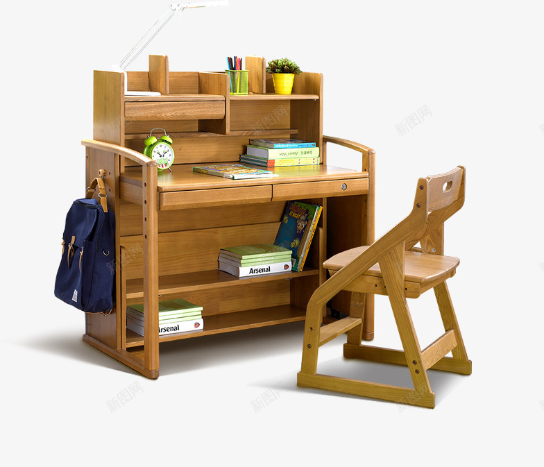木制书桌椅子png免抠素材_新图网 https://ixintu.com 书桌 木制 椅子