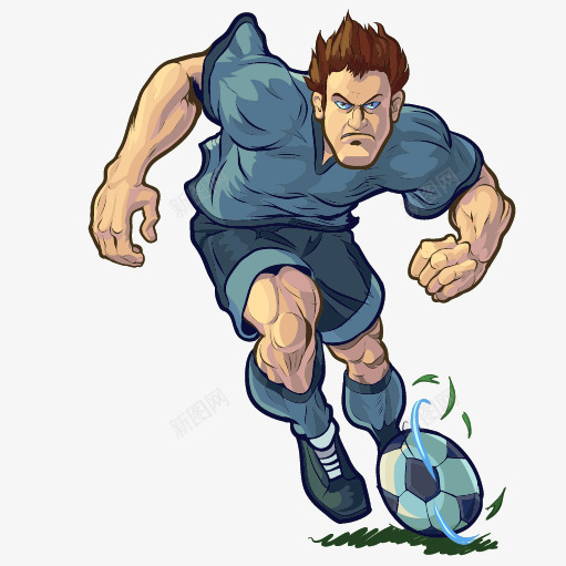 卡通踢足球的男人png免抠素材_新图网 https://ixintu.com 卡通 男人 踢足球