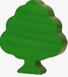 手绘绿色木纹大树素材