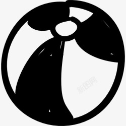 手工绘制的海滩玩具球图标高清图片