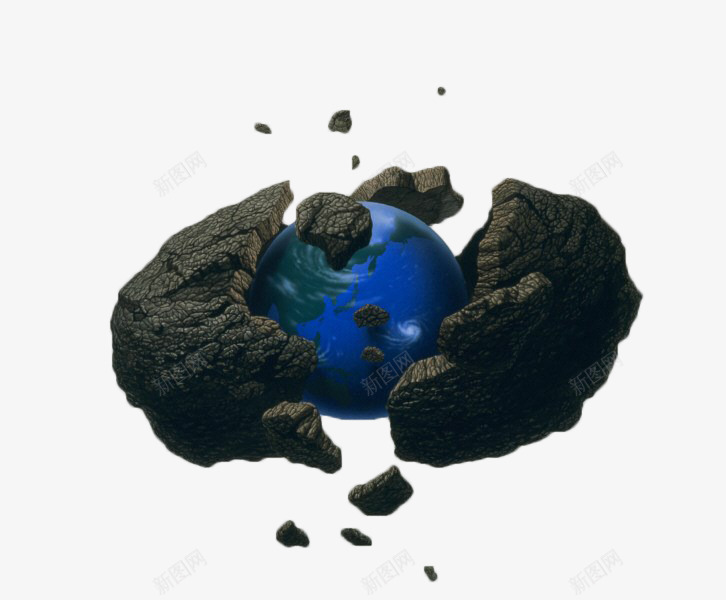 破碎的陨石png免抠素材_新图网 https://ixintu.com 地球 坠落 太空 漂浮 碎片 陨石 陨石坠落