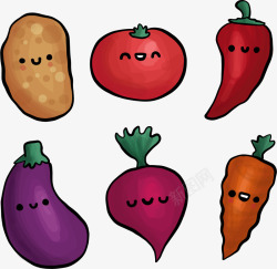 水彩红辣椒可爱水彩蔬菜矢量图高清图片