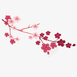 粉色梅花节日元素素材