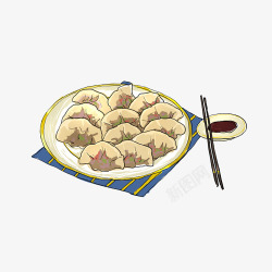 手绘节日饺子食物素材