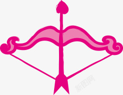 粉色桃心箭头的弓箭矢量图素材