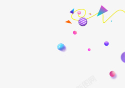 漂浮小球免抠PNG彩带小球装饰背景漂浮高清图片