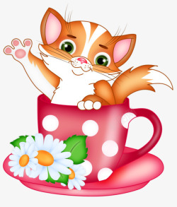 茶杯里的小舟茶杯里的猫高清图片