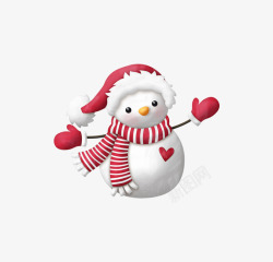 简易雪人戴围巾创意彩色圣诞雪人高清图片